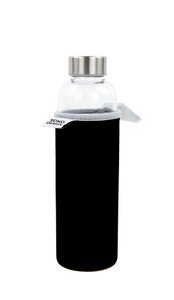 GLAZEN FLES 500 ML MET NEOPREEN MOUW ZWART