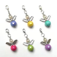 Guardian angel "AVA" keychain, 6-series set, silver-colored