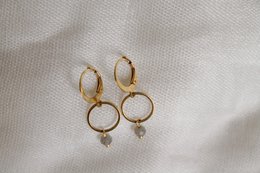 Øreringe Labradorite - Guld