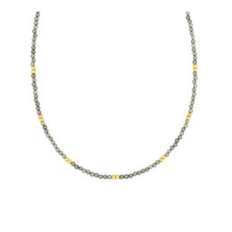 Elegant silver and gold-toned chain necklace with a slim, minimalist design. Suitable for casual or formal wear.