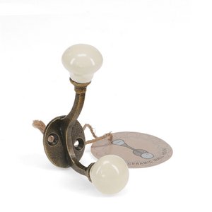 Keramische dubbele haak - crème