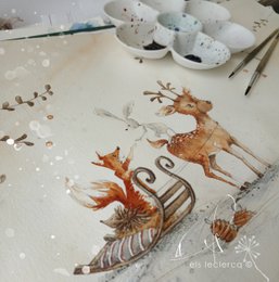Wenskaart KERST – Slee