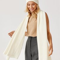 Szal PENELOPE - 100% wełny merino - OFF WHITE