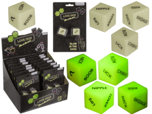 Love dice English version, glow in the dark,