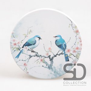 Untersetzer um Vögel Blaublüte 10x10x0,7 cm