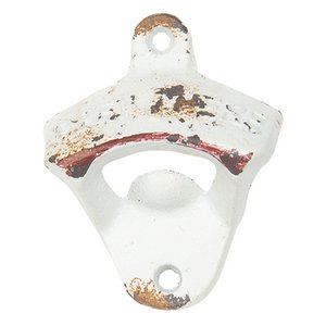 Flesopener 6x3x8 cm Wit IJzer Bieropener