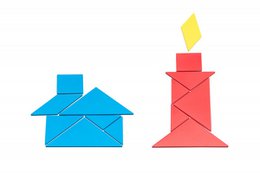 Zestaw Tangram w 4 kolorach (28 sztuk) | Układanie wzorów geometrycznych uczy się szkoły matematycznej