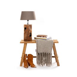 Panchetta vintage in legno di teak di recupero 80x30x H 50cm