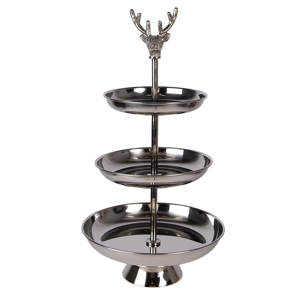 Etagère 3 laags Ø 26x48 cm Zilverkleurig Aluminium