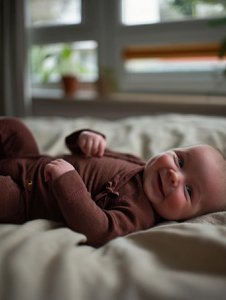 Woolen playsuit / romper suit – merino wool - Chocolate fondant