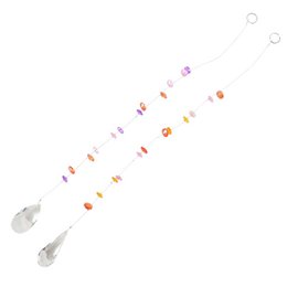  Colorful hanging suncatcher garland with multicolored beads, crystals, and glass pendants for garden decoration.