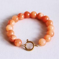 Naturstein -Perlenarmband XL - Orange
