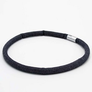 Statement ketting van jeans 1 lijns, blauw