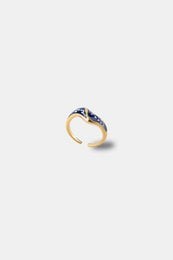 Asymmetric flower ring, two-tone gold and silver, delicate floral design, stackable band ring