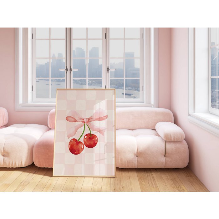 Lot De 4 Affiches Murales Tendance – Motifs Léopard Rose, Cerises, 8 Balles, Format 21x30 Cm, Style Coquet Pour Chambre De Fille - 5