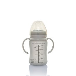 GLASS DRINKING CUP LIGHT GRAY