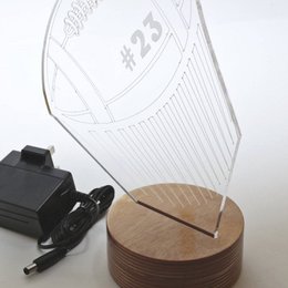3D-Fußball-LED-Licht | Holz