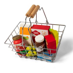 Einkaufskorb mit Holzgriffen