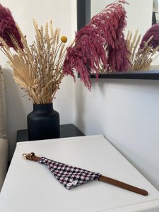 ByTiekeman - Kattenhalsband - Zwart/Wit - Ruitpatroon - 20-30 cm