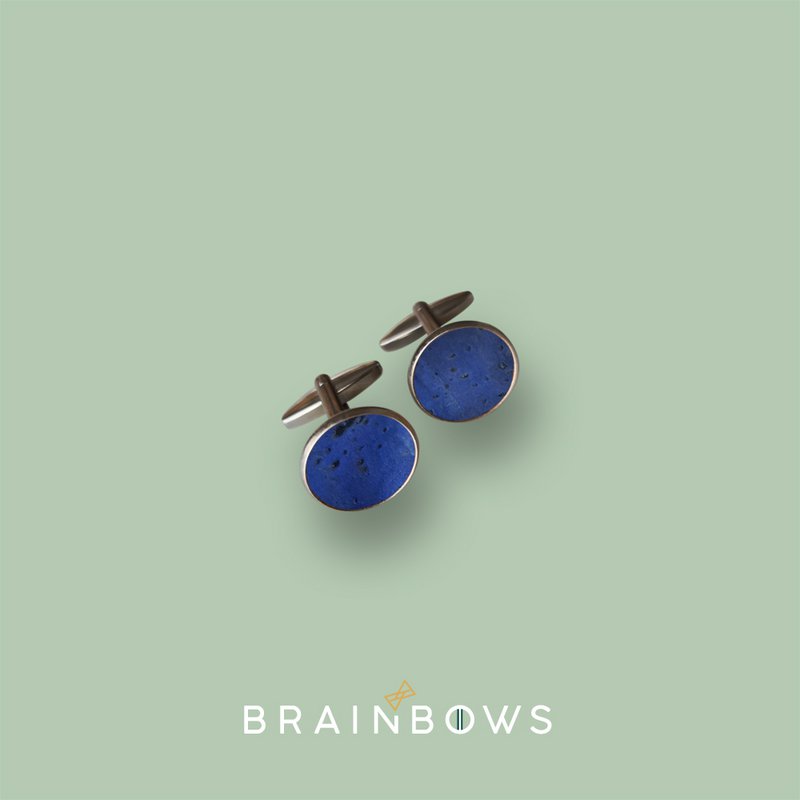 stainless steel CUFFLINKS with cork fabric