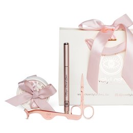 Lovely Lashes Deluxe Kit with Black Eyeliner - Eyes
This deluxe eye makeup kit includes a black eyeliner pencil and a set of false eyelashes in various styles, packaged in a gift box with a pink ribbon. The kit offers a range of lash options to create different eye looks, from natural to dramatic.