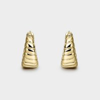 Gold plated silver pyramid hoops 20mm