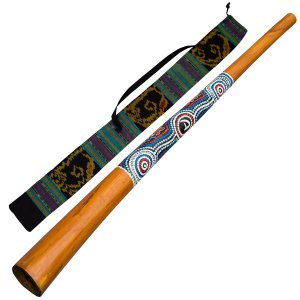 Wooden Didgeridoo 130cm - painted - including ikat carrying bag | Wind instrument for children and adults
