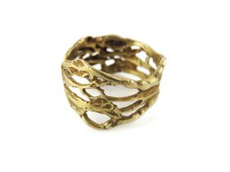 Patinated Bronze Adjustable Ring – Organic Openwork