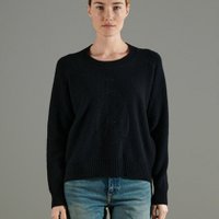 NAMI 21 Round neck sweater embroidered 4 threads in cashmere CIGALE 3 black