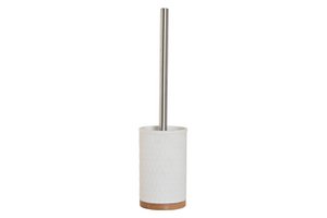 BÜRSTENHALTER AUS BAMBUSHARZ 9X9X37 WEISS PB211666