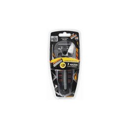  Black razor holder with yellow accents, includes 3 sharp blades, grooming tool set