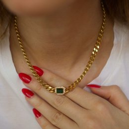 Rafal - Cuban Link Chain Halskæde Cz Crystal Choker