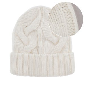 Olivia Strickmütze – Weiß | Merino-Kaschmir | Minimalistische Wintermütze