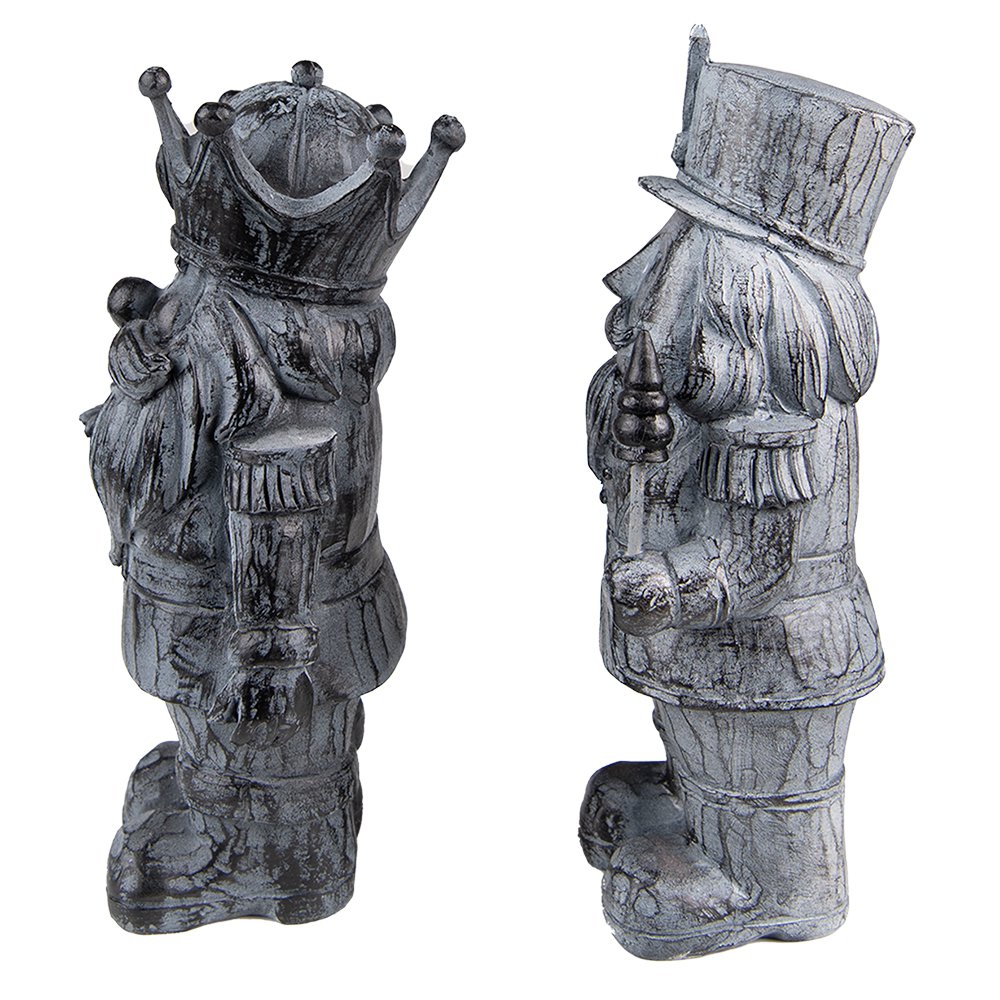Beeld Notenkraker 21 cm Grijs Kunststof Kerstdecoratie