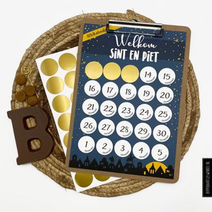 Countdown calendar 'Sinterklaas' with clipboard