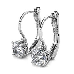 Round Earrings - Silver and Crystal