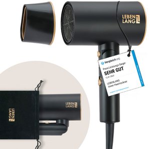 LEBENLANG Föhn Ionen 2100W - Anti-Spliss mit Kaltluft Modus | Reisefön klappbar | Haartrockner Hair Dryer Fön Klein Haarfön Haarföhn Reiseföhn Hairdryer Frisuren Zubehör Reisehaartrockner
