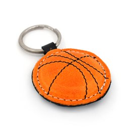 Basketbalbal handgemaakte lederen sleutelhangermand