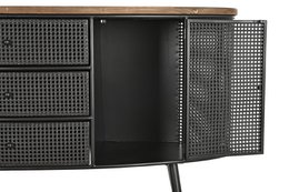 BUFFET FIR METAL 145,5X45X76 SORT FLASKESTOL MB200586