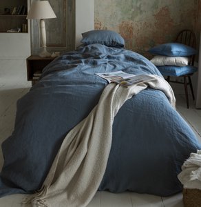 Bettwäsche-Set aus dunkelgrauem Leinen