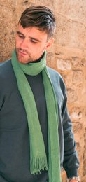 Green wool and acrylic scarf