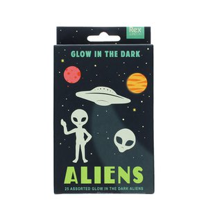 Glow in the Dark Stick -on Formes (Box of 25) - Aliens