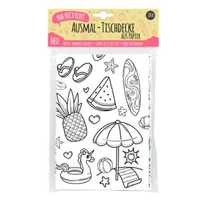 Ausmal-Tischdecke Motiv Sommer und Urlaub