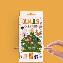  Colorful Christmas tree and advent calendar coloring book with various holiday-themed shapes and patterns, including ornaments, presents, and a Christmas tree.