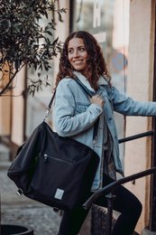 Black ♻️ Recycled Polyester Diaper Bag