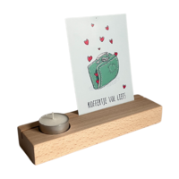 Houten KAARTENHOUDER waxinelichtje