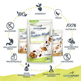 ØKOLOGISK proteinmüsli, cunchy hamp med spirede frø