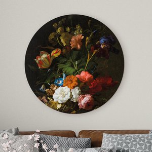 Wandkreis Blumenstillleben Rachel Ruysch - runde Malerei - Wandkreis