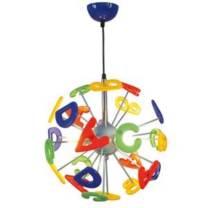 Kind hanglamp "kizi" Ø 40 cm, gemaakt van metaal en plastic, kleurrijk, E14