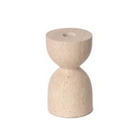 Travertine design kaarshouder Ø8x14cm